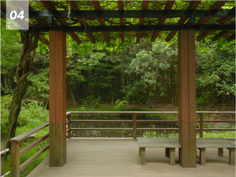 The gazebo at Mizunosono Green Area